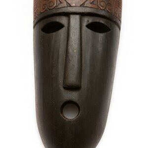 Cost Plus World Market Black and Brown Tribal Mask – Unique Home Decor